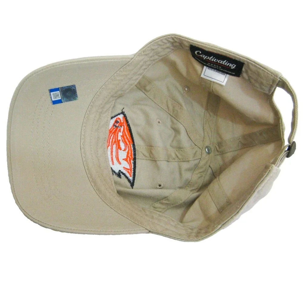 Oregon State Beavers Mens Beige Baseball Cap Canvas Hat Adjustable College Logo